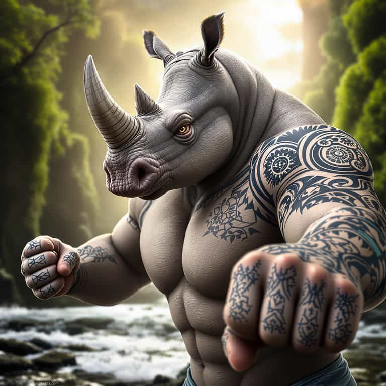 Warrior Rhino: The Guardian of the Forest