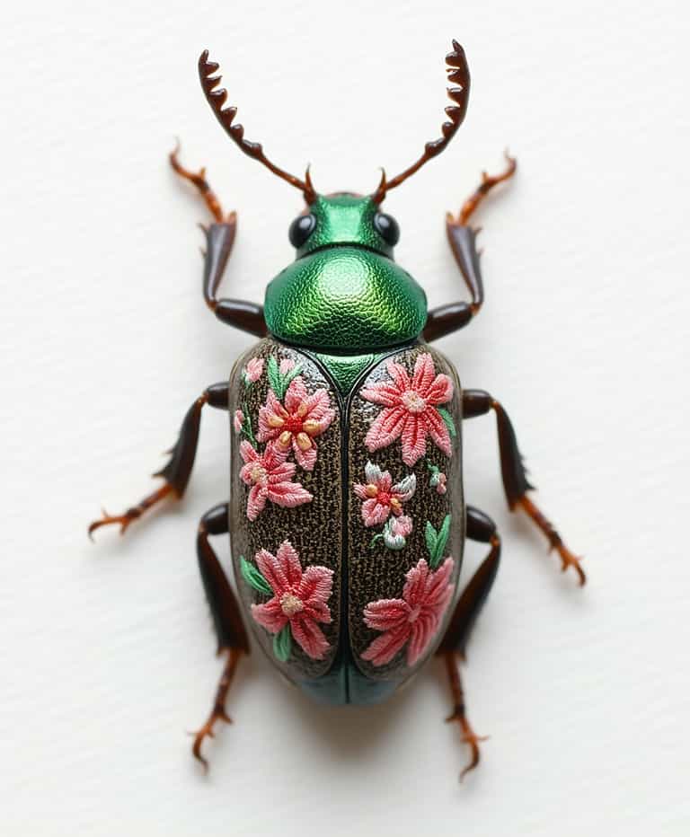 Embroidered Beetle: Nature Meets Art