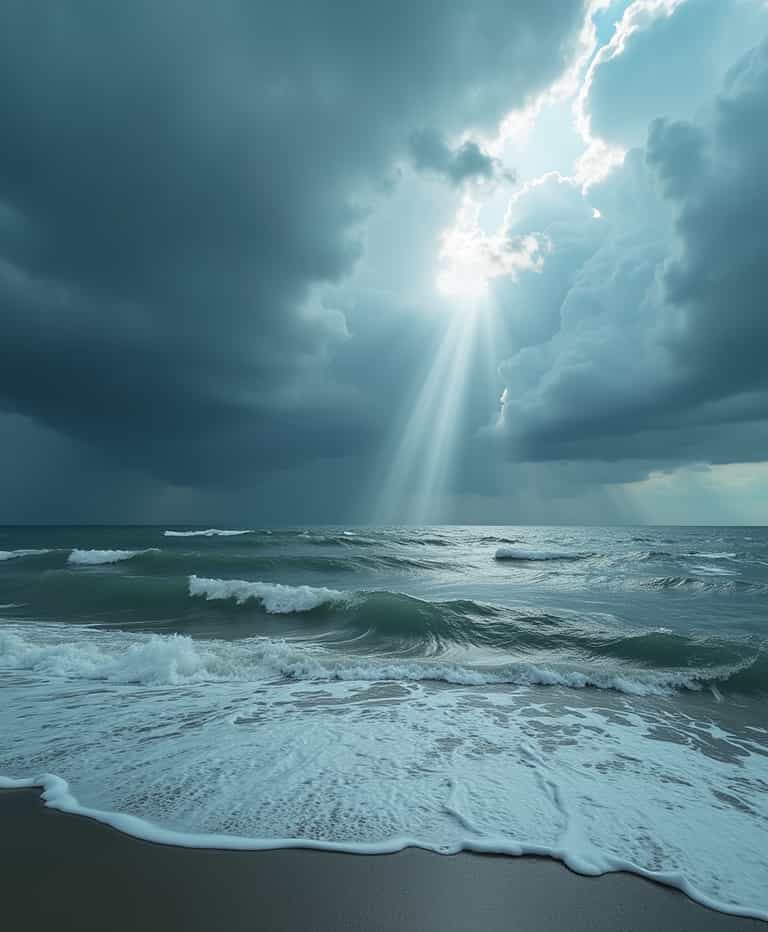 Divine Light Over Stormy Seas