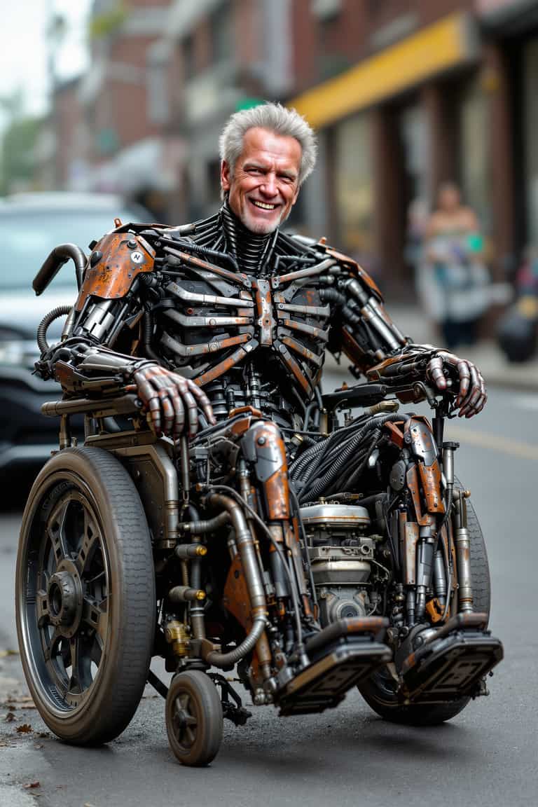 Steampunk Cyborg in the City