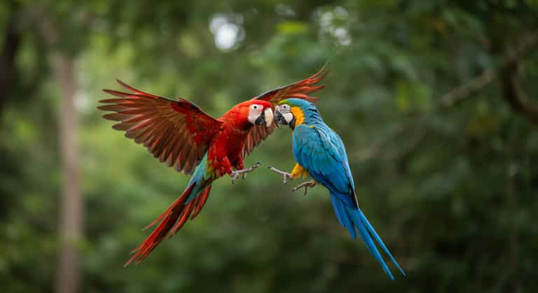 Macaw Encounter in the Forest