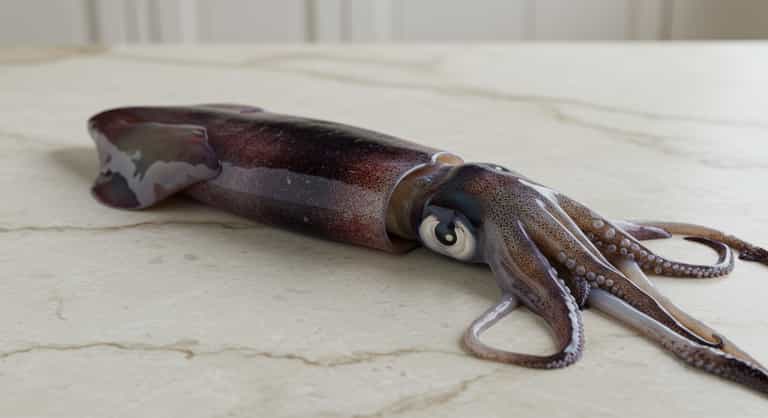 Squid on Marble: A Study in Texture and Contrast