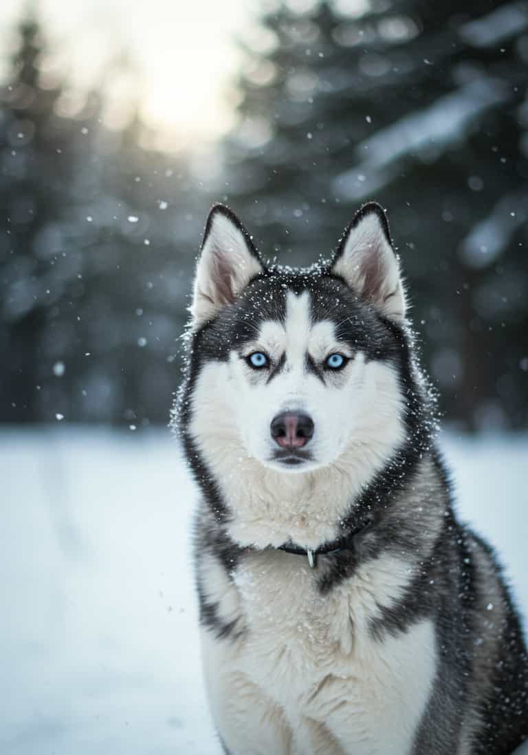 Husky in Winter Wonderland