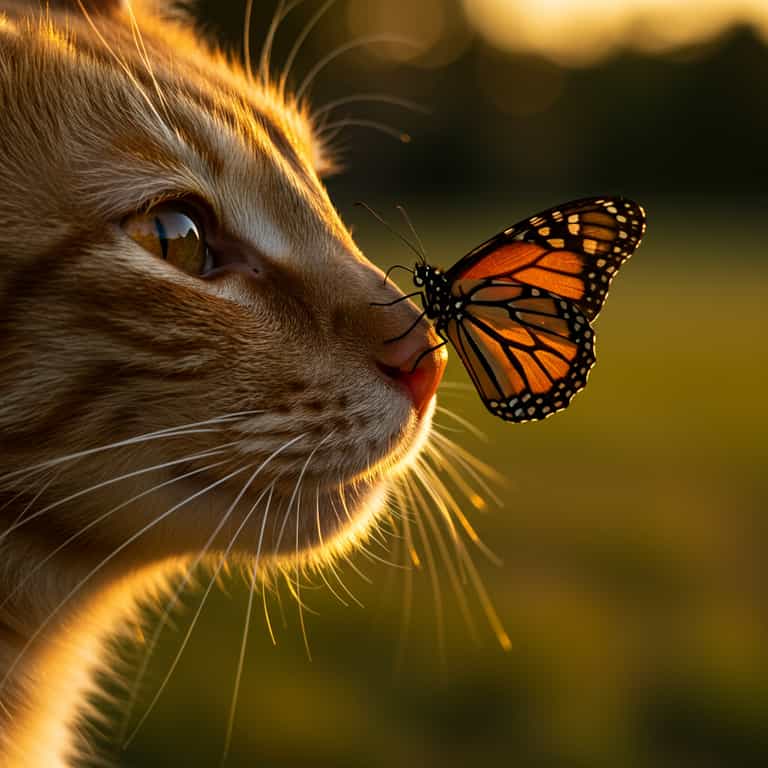 Whiskers and Wings: A Moment of Serenity