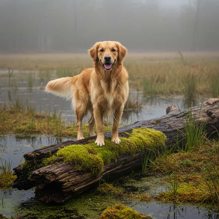 Golden Retriever in the Mist