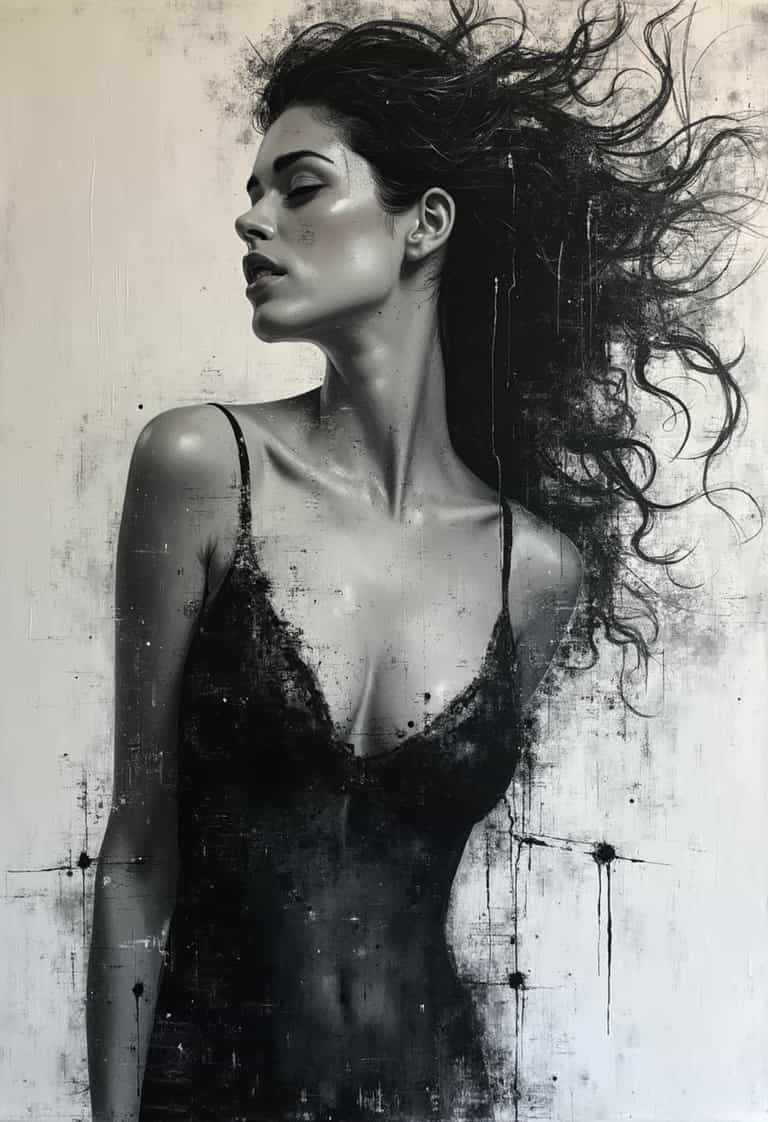 **Ethereal Elegance in Monochrome**