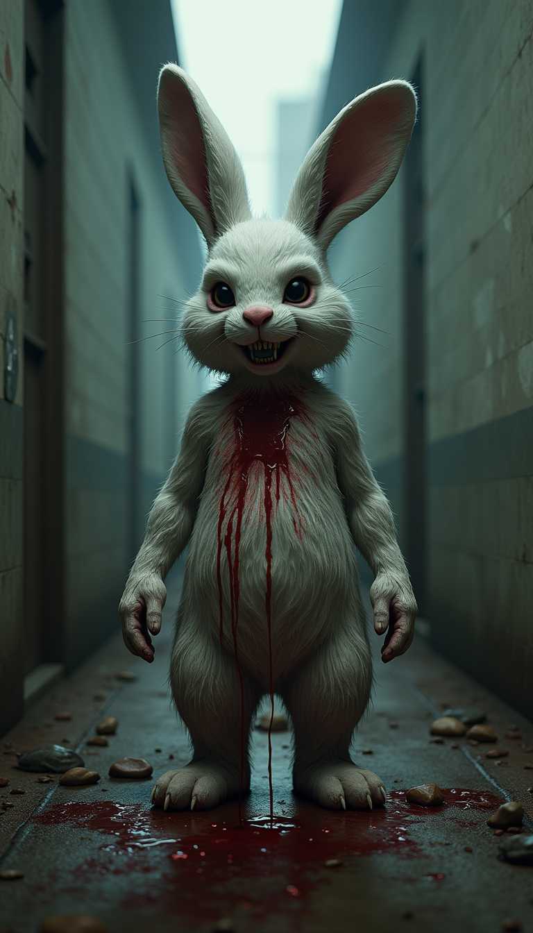 The Unsettling Grin of the Blood-Stained Rabbit