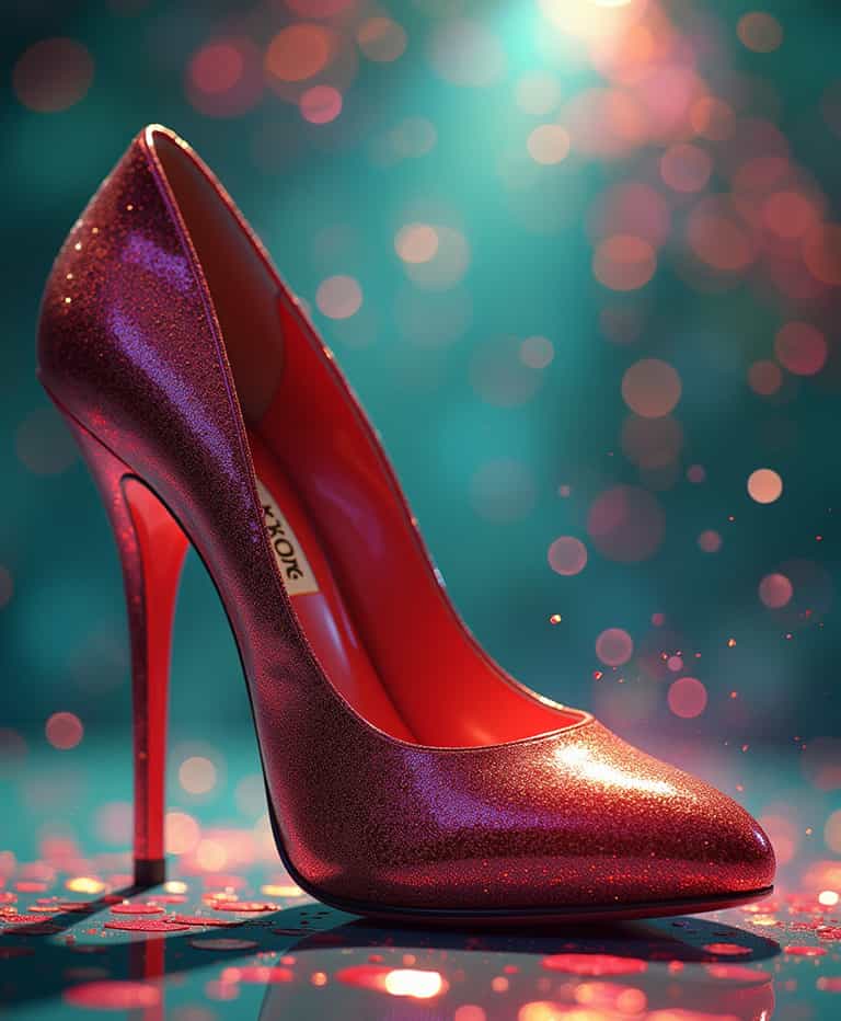 **Glamorous Glitter Heel in Festive Bokeh**