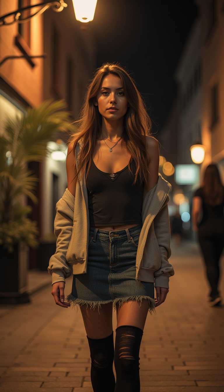 Night Stroll in Urban Glow