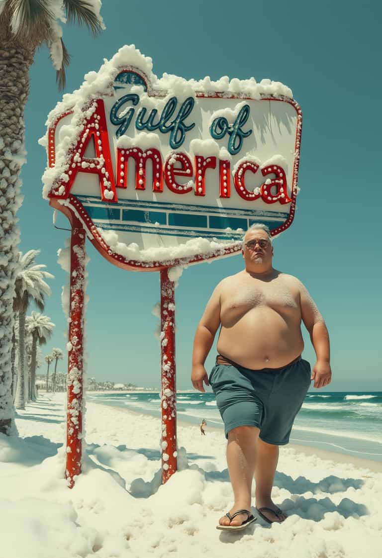 Snowy Beach Day at the Gulf of America