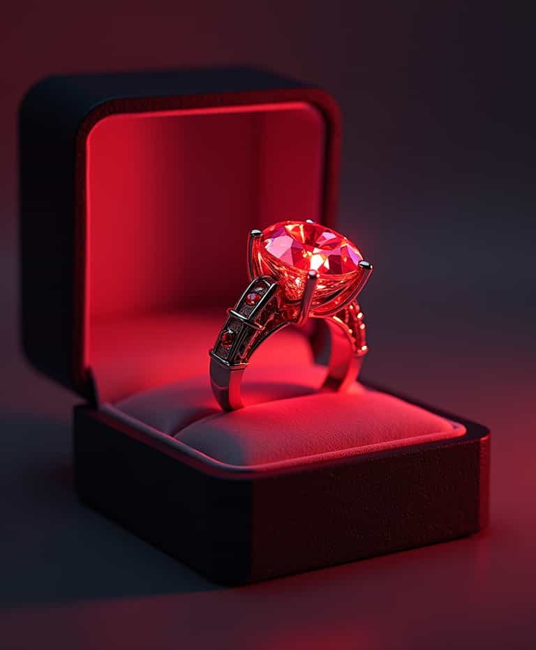 **Radiant Red: The Glowing Gemstone Ring**