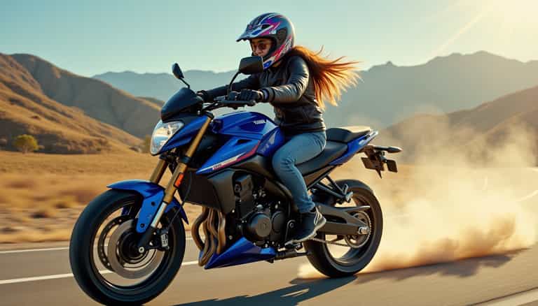 Riding the Open Road: Adventure on a Blue Yamaha