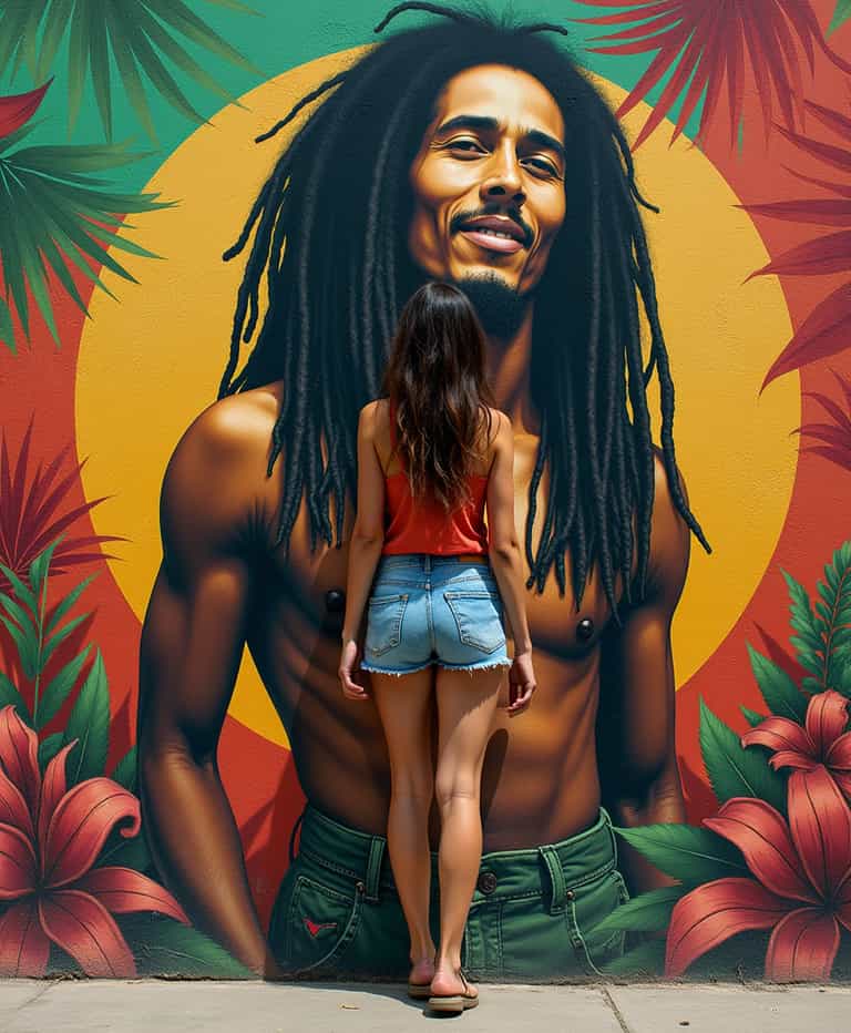 Illusion of Unity: Woman and Mural