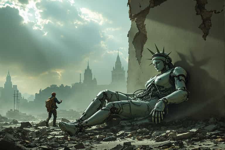 **The Last Guardian: A Post-Apocalyptic Encounter**