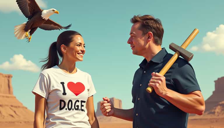 Desert Encounter with Doge and Eagle