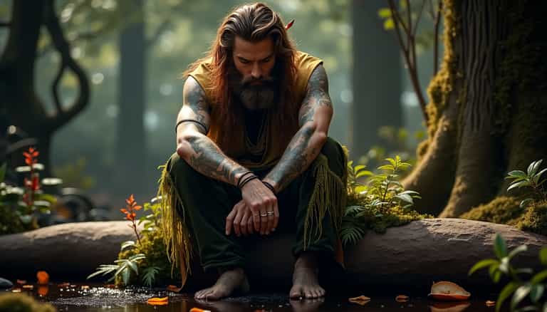 **Forest Meditation: The Tattooed Wanderer**