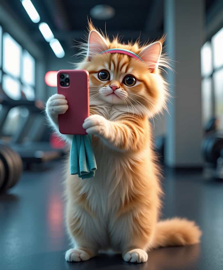 **Gym Selfie Kitten**