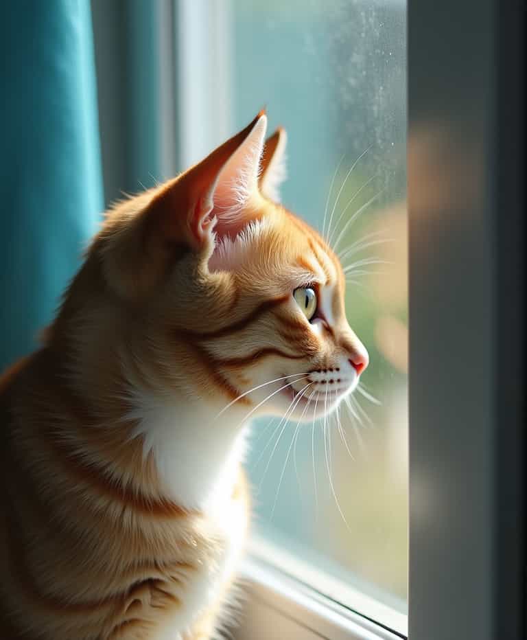 Contemplative Cat by the Window