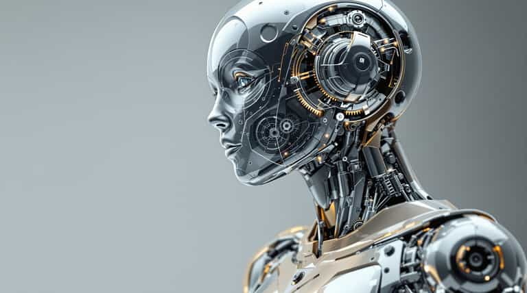 **Contemplative Android: A Study in Futuristic Design**
