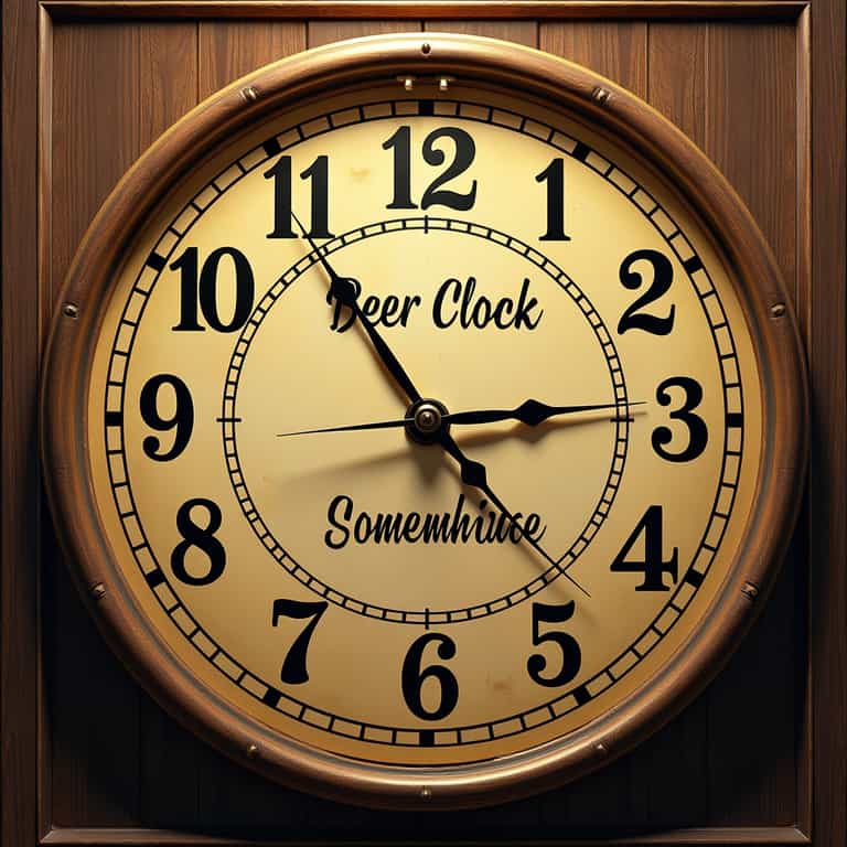 Vintage Beer Clock with Wooden Frame