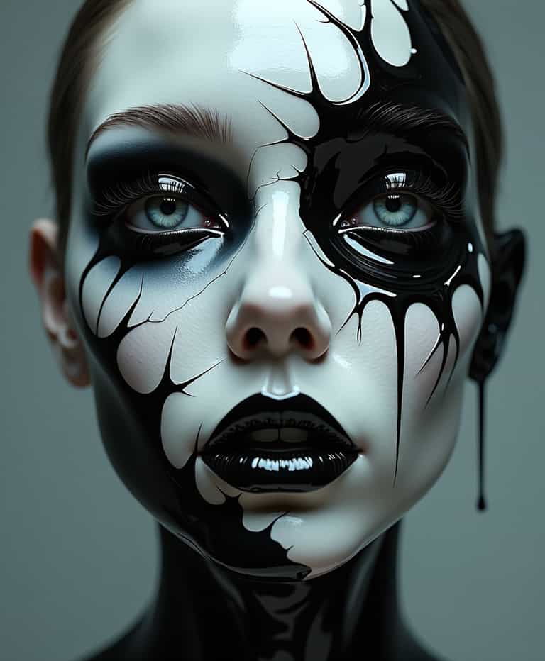 Fractured Elegance: A Surreal Portrait