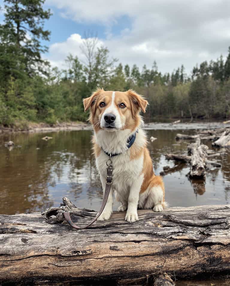 Dog by the Riverbank