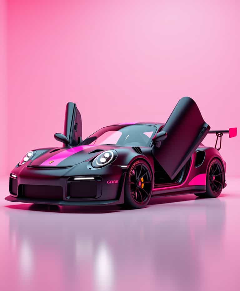Neon Dream: The Futuristic Sports Car