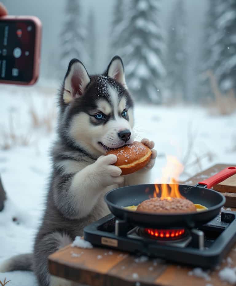 Puppy Chef in the Snow