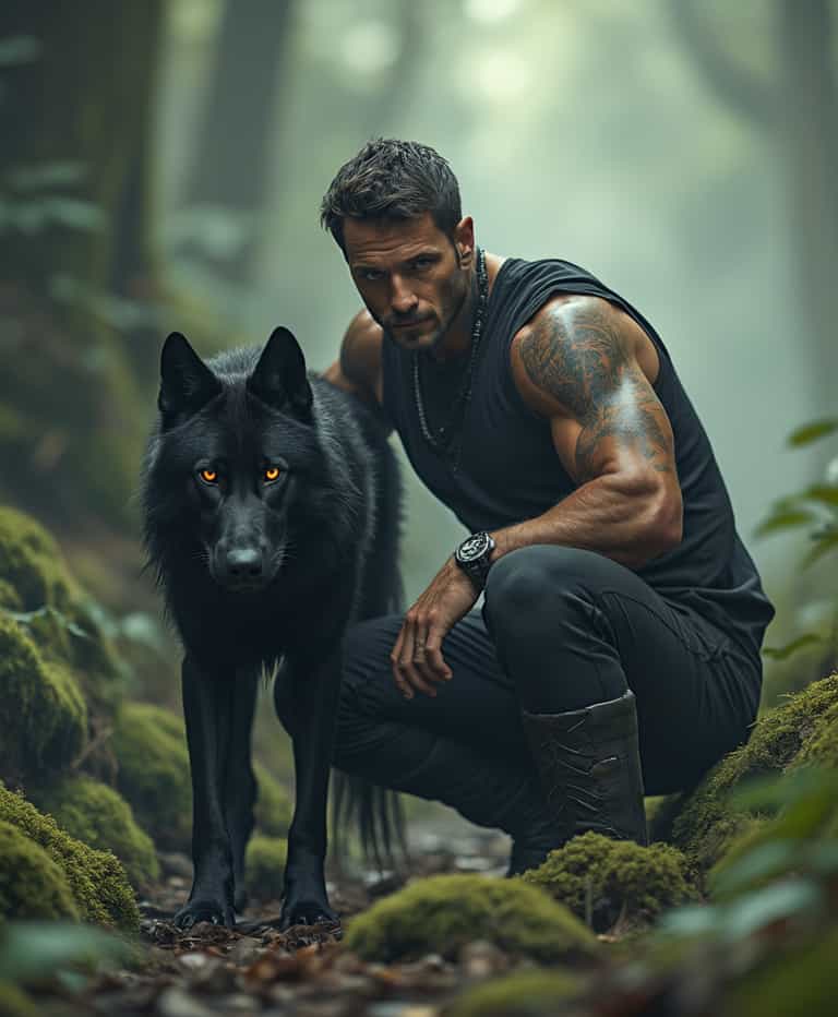 Guardian of the Forest: Man and Wolf