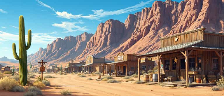 Desert Town in the Shadow of the Mountains