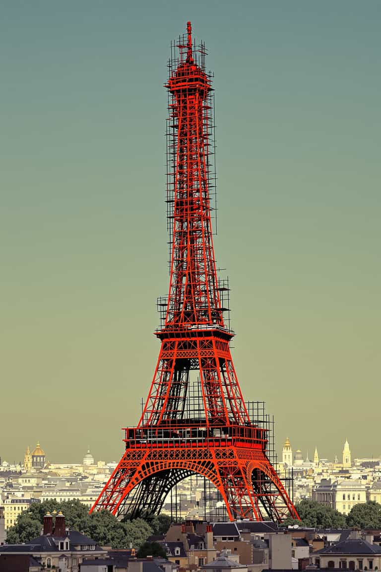 **Eiffel Tower Under Restoration**