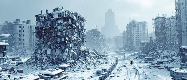 Snow-Covered Ruins of a Forgotten City