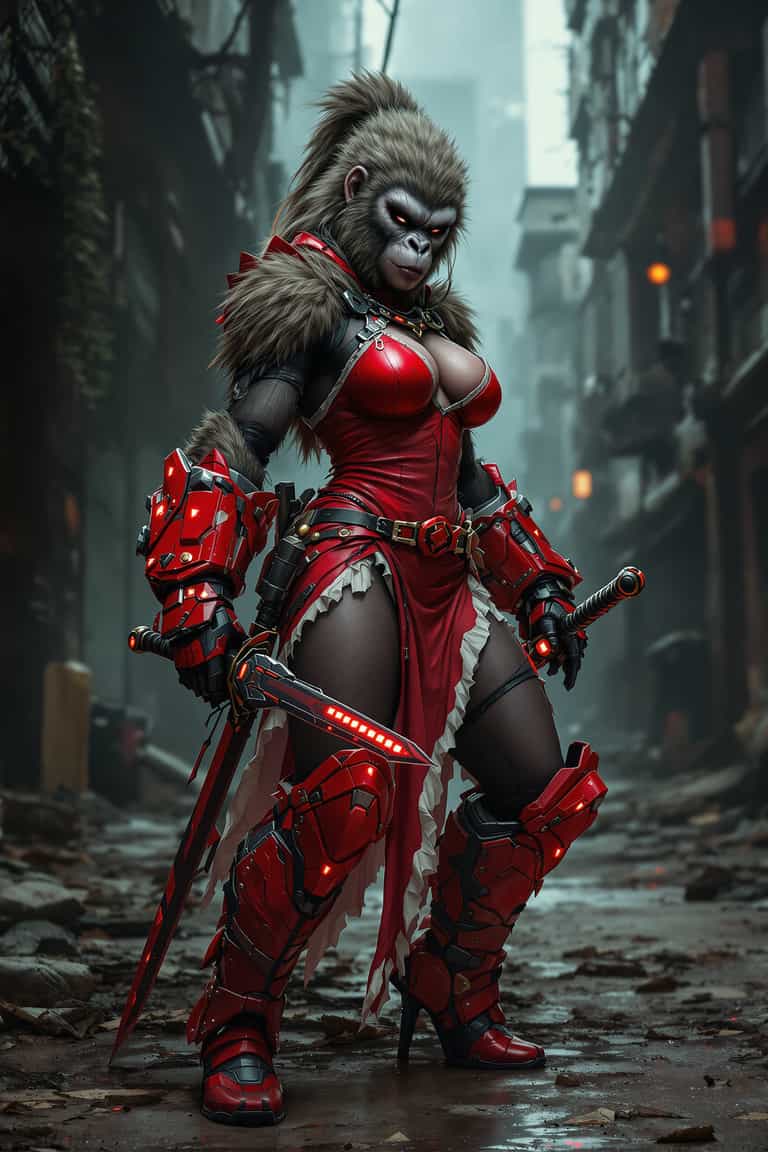 Red Warrior in the Dystopian Alley