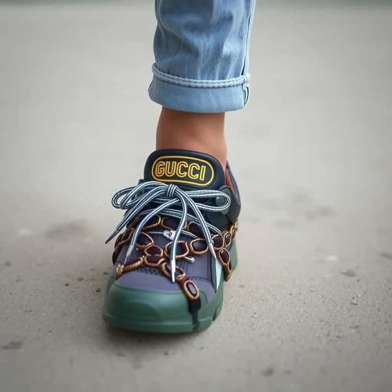 High-End Streetwear: Gucci Sneaker Close-Up