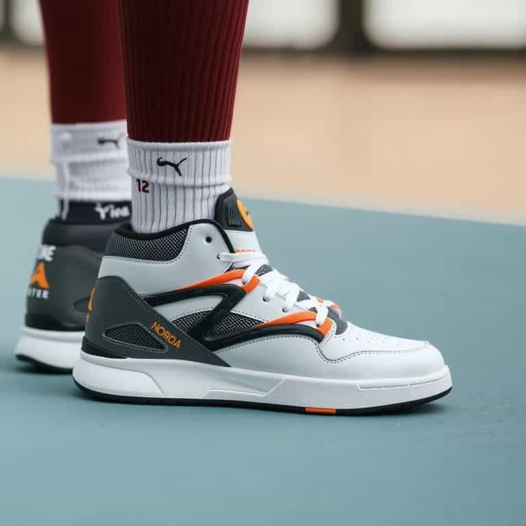 High-Top Sneakers on the Court