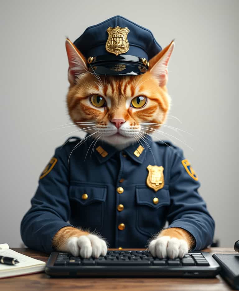 Officer Whiskers on Duty