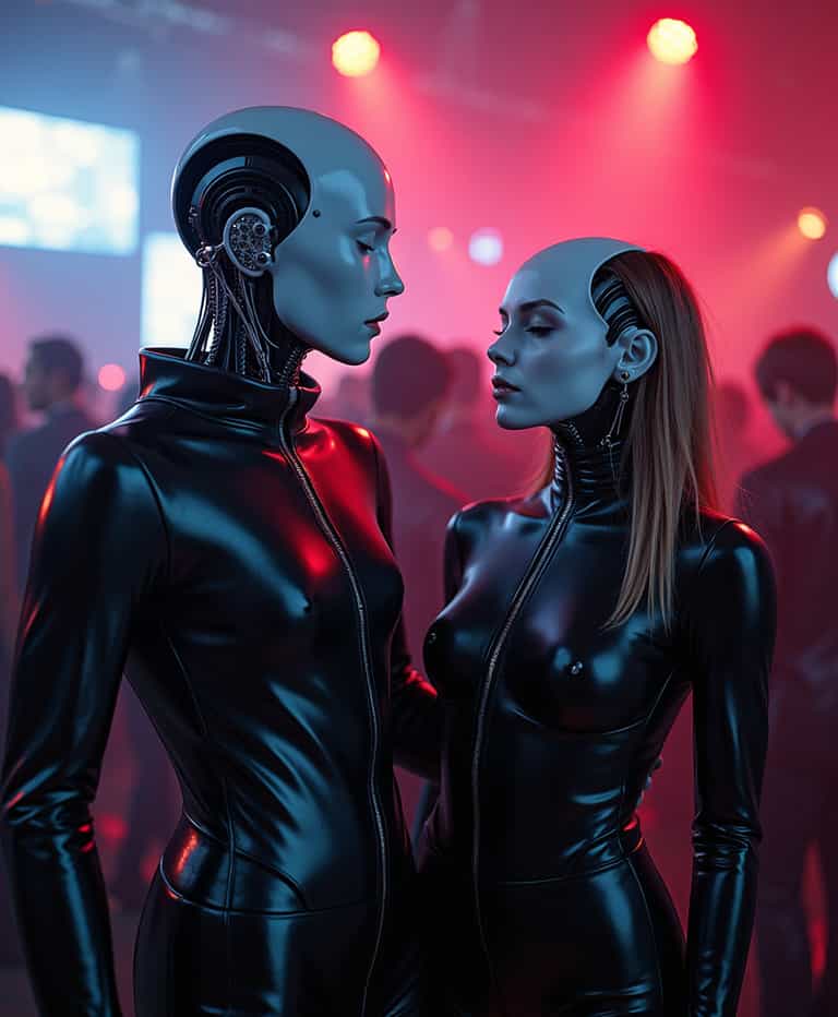 Cybernetic Intimacy in Neon Lights