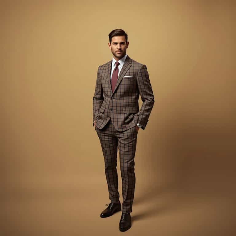 Man in Plaid Suit: A Study in Modern Elegance