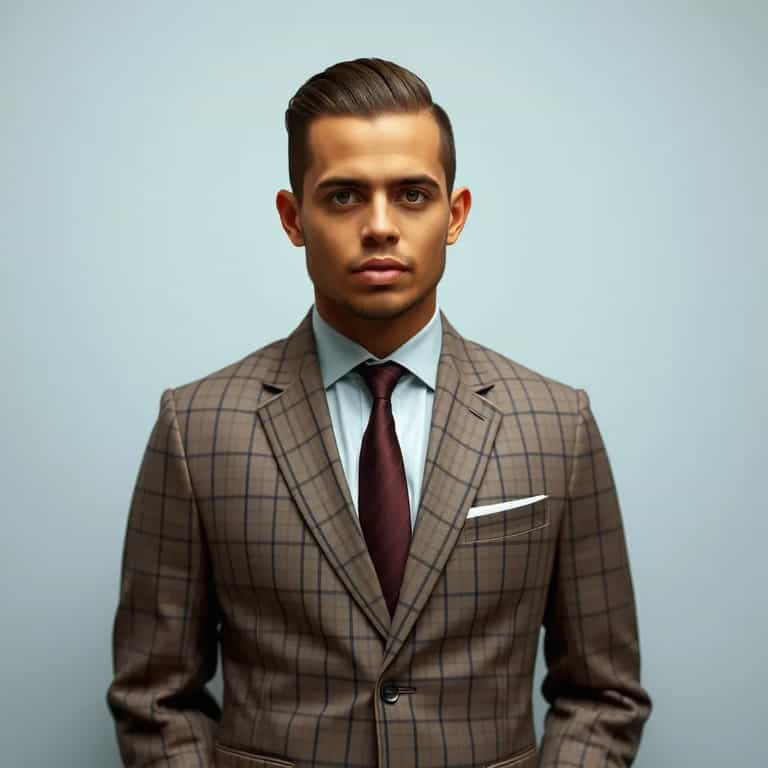 Professional Portrait in Plaid Suit