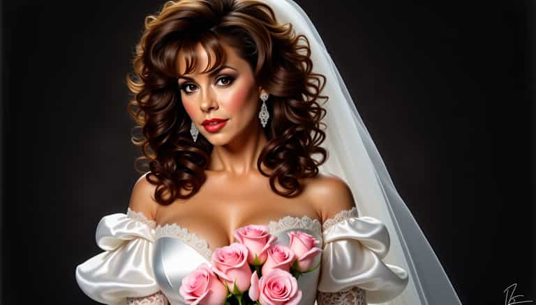 Elegant Bride with Pink Roses