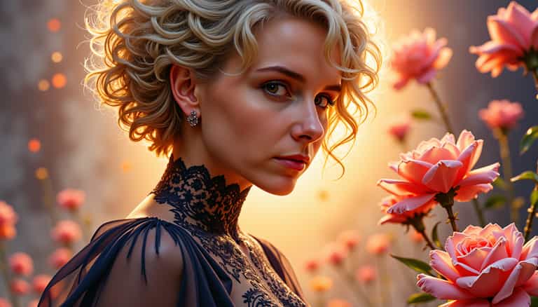 Golden Glow Among Roses