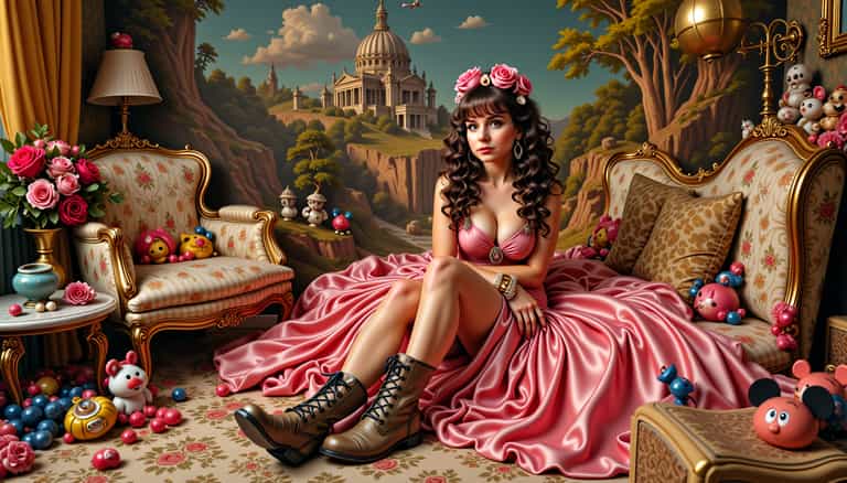 Whimsical Elegance: A Surreal Portrait