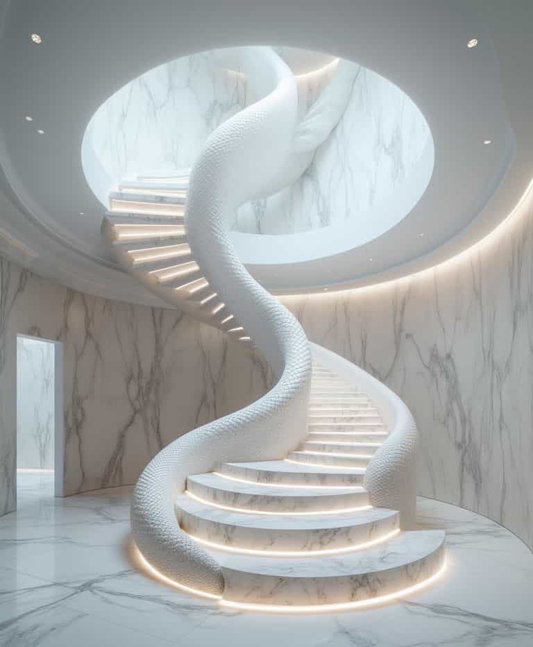 Ethereal Spiral: A Modern Marvel in Marble