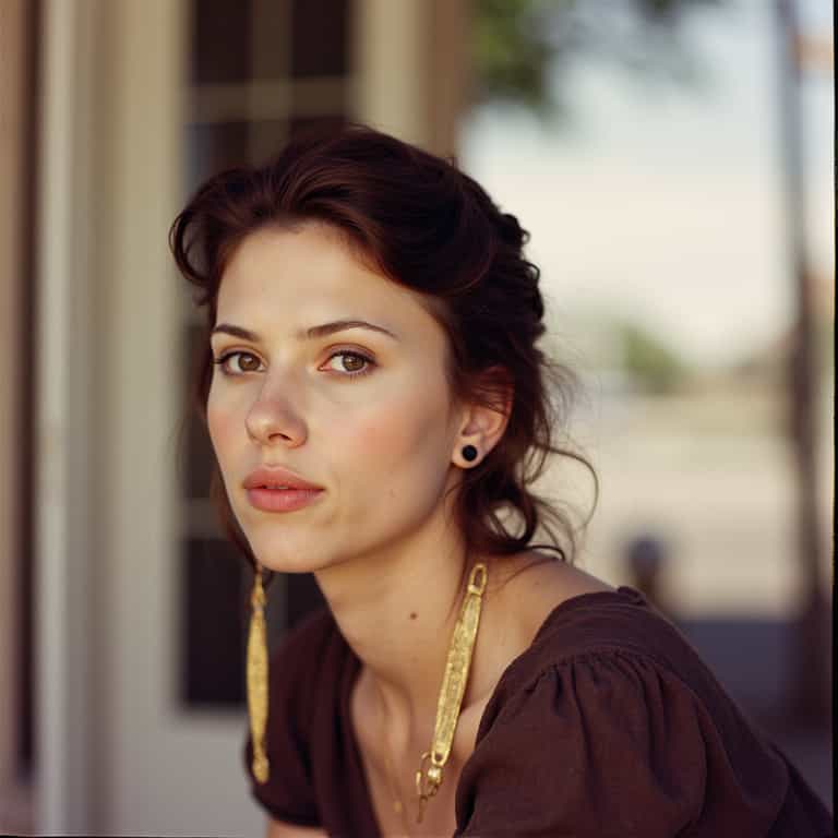 Tranquil Portrait of a Woman with Gold Earrings