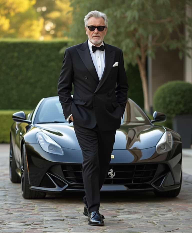 **Elegance in Motion: A Gentleman and His Ferrari**