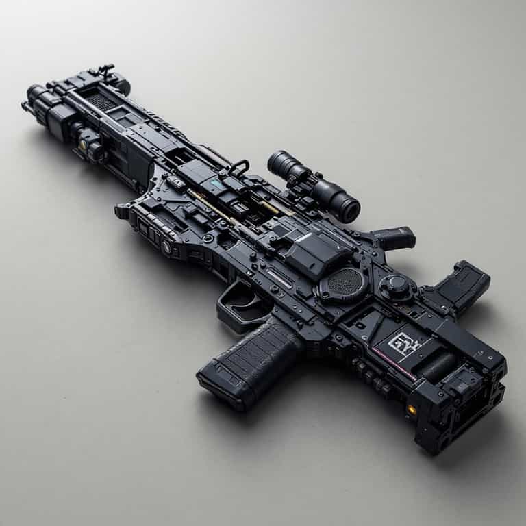 Futuristic Modular Rifle with Advanced Attachments