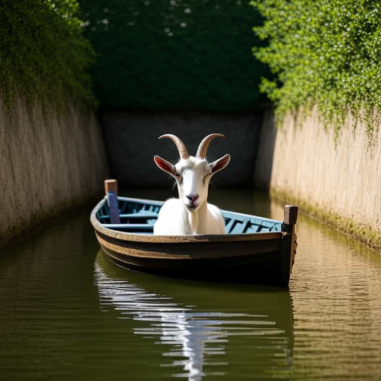 Goat in a Boat: A Serene Waterway Adventure