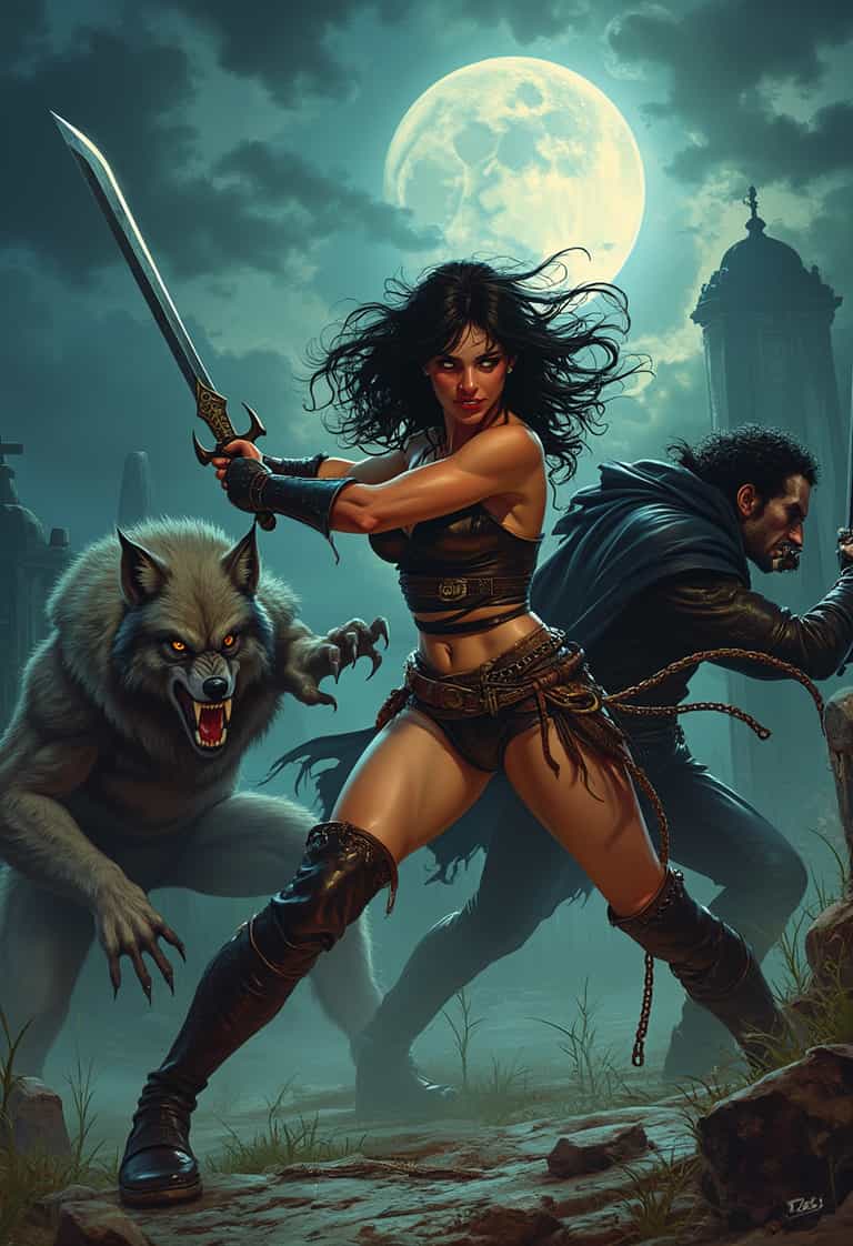 Warrior Under the Full Moon