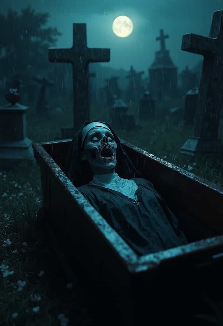 **Moonlit Horror: The Undead Nun**