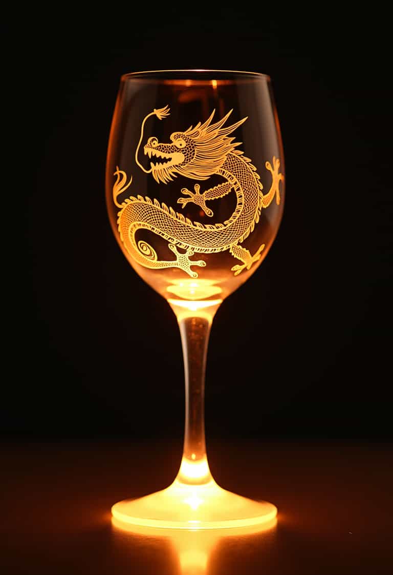 Glowing Dragon Wine Glass